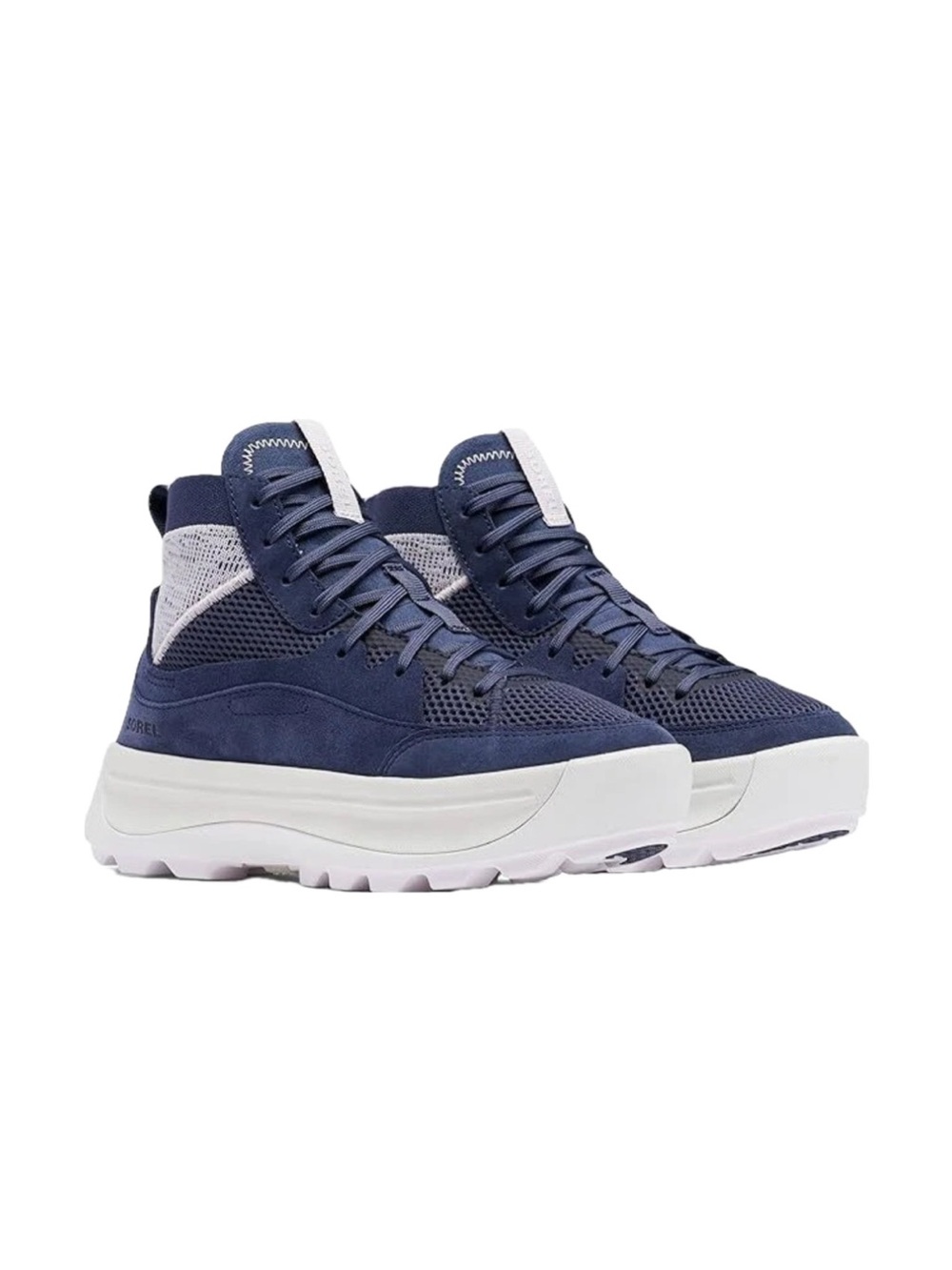 Sorel ONA 503 mid platform sneaker 7 navy blue suede